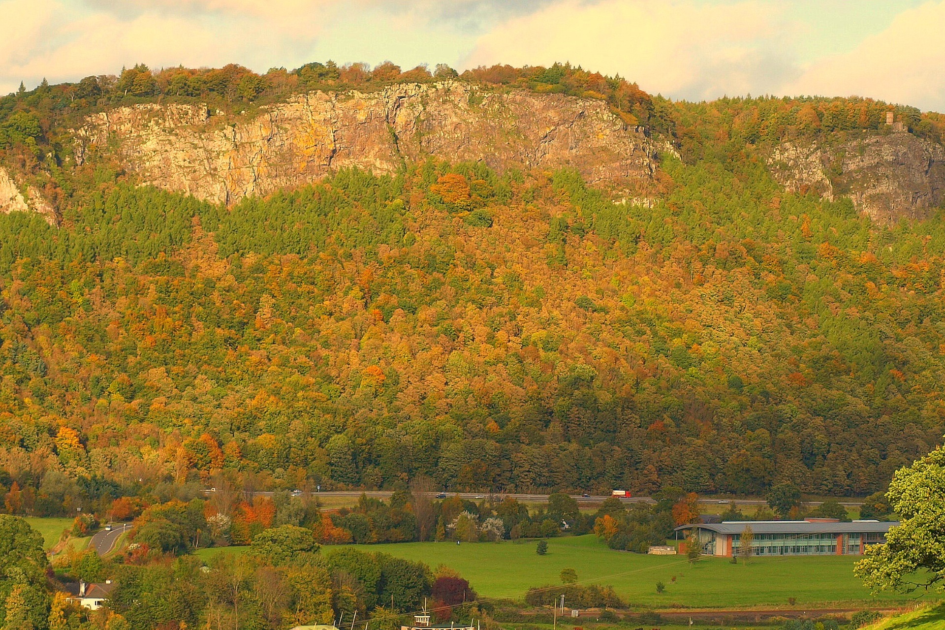 Kinnoull Hill from Perth in Autumn